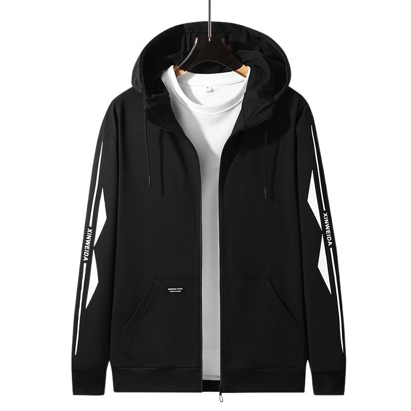 Large Size Sweater Men'S Hooded Men'S Korean Version Slim-Fitting Youth Short-Sleeved Casual Personalized Top Jacket