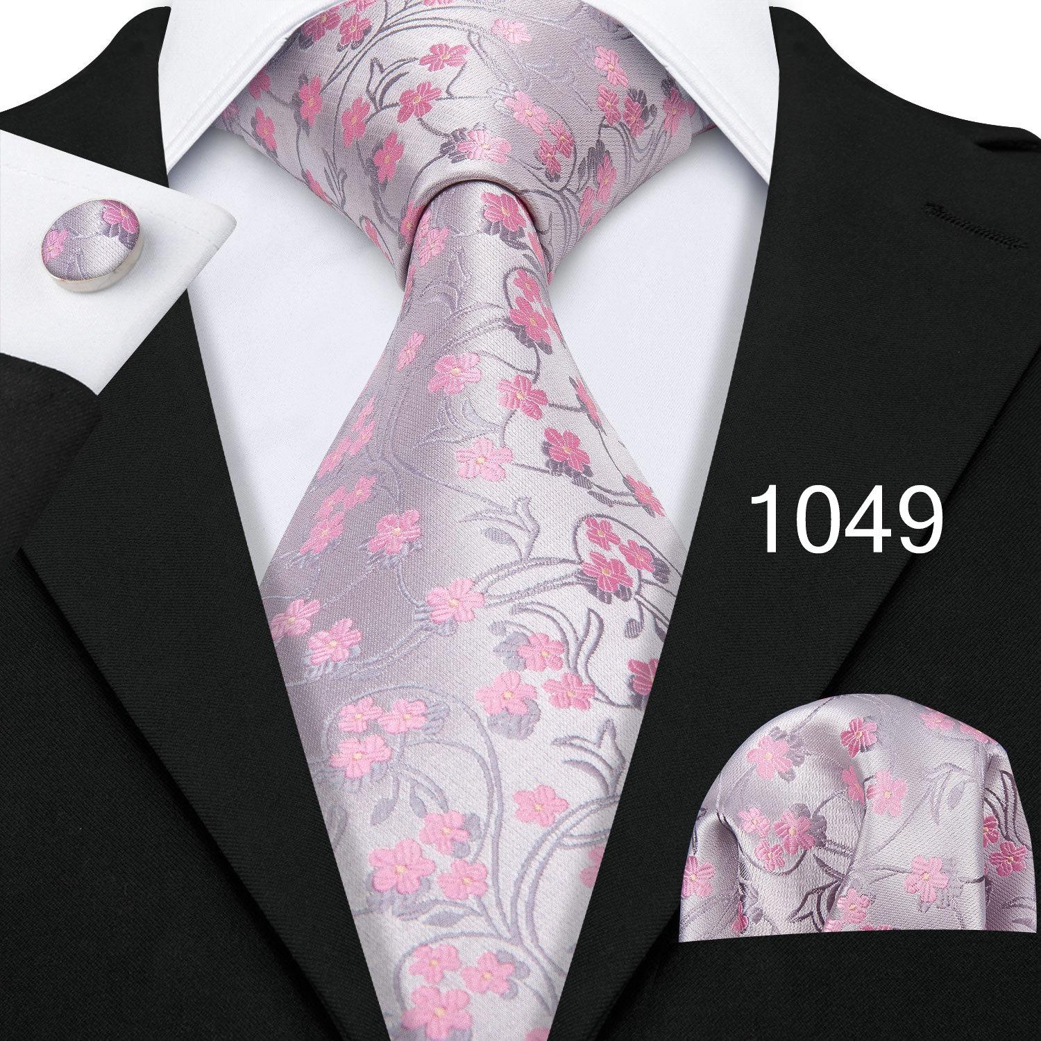 

Мужские галстуки Dibangu, розовый шелковый тканый галстук в полоску с узором пейсли, набор запонок для свадебного галстука N-1049