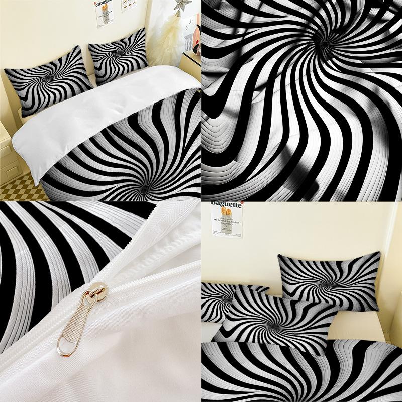 Graphics Series 3D Digital Printing Three-Piece Bedding Kit Bed Sheet Quilt Cover