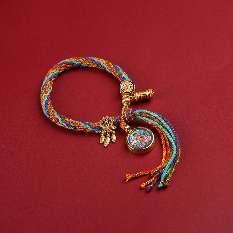Tibetan Zodiac Guardian Bracelet: Handmade Woven Buddha Hand Rope for Women