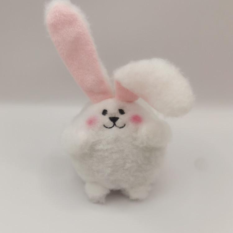 Adorable Pink Long-eared Bunny Keychain Plush Toy Cute Animal Pendant