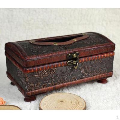 Vintage Taschentuch-Holzhalter Papier-Spender-Etui