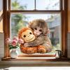 Affen Fenstertattoo Niedlicher Babyaffe PVC-Aufkleber Wiederverwendbare Statische Glasaufkleber für Wohnzimmer Heimdeko