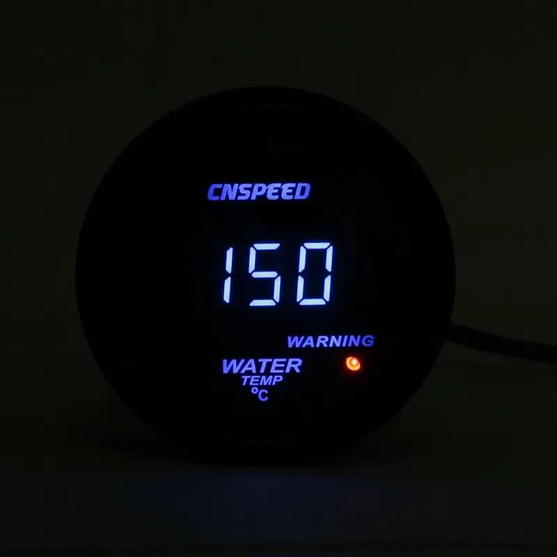 CNSPEED 2" 52mm Digital Auto Water Temp Temperature Gauge 40-150 Celsius / 104-248 Fahrenheit Gauge Car Meter Black With Sensor