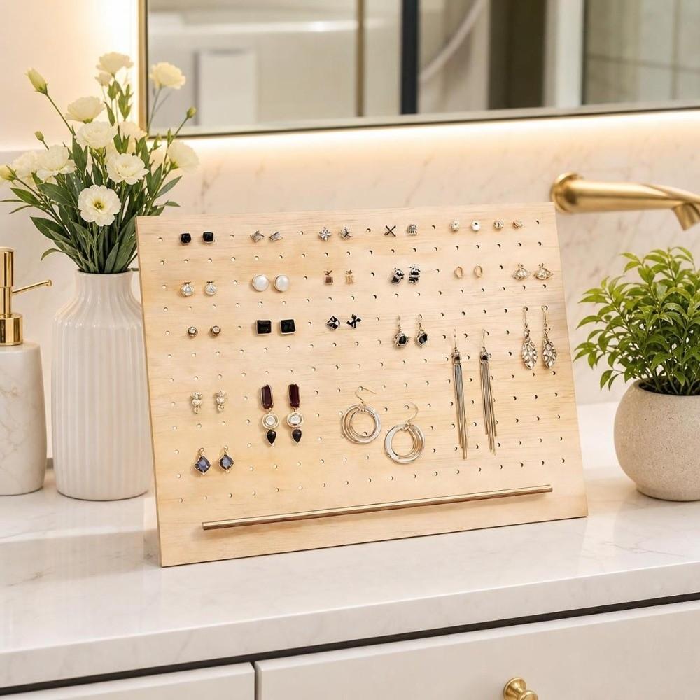 Porous Earring Holder With Base Earring Stand Ornaments Jewelry Display Board Home