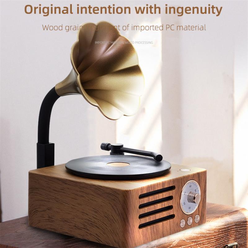 Mini radio Fm retro portabil Difuzor compatibil Bluetooth Player muzical Mp3 cu suport pentru microfon