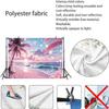 2D Pink Palm Tree Beach Photography Background for Photoshoot