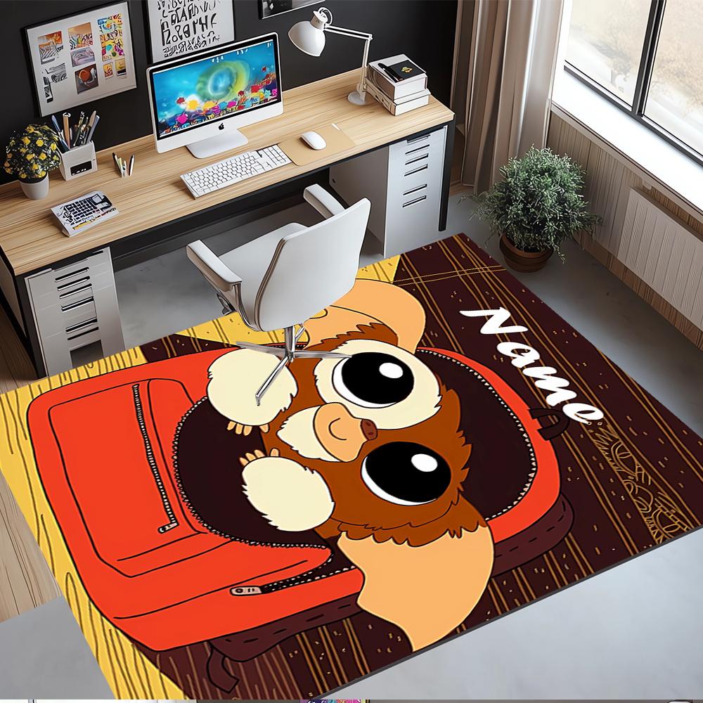 Custom Name Gremlins Printed Carpet,Rug for Office Chair Living Room Bedroom Kitchen Room Decor Gifts.