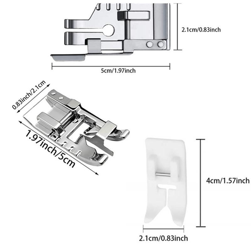 3pcs 1/4 Inch Quilting Patchwork Presser Foot, Stitch In Ditch Foot and Non-Stick Zigzag Foot For Brother Singer Sewing