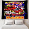 Custom Name Racing Print Tapestry, Backdrop, Easy Setup, Ideal for Bedroom, Office & Living Room, with Aesthetic Wall Hanging Decor.