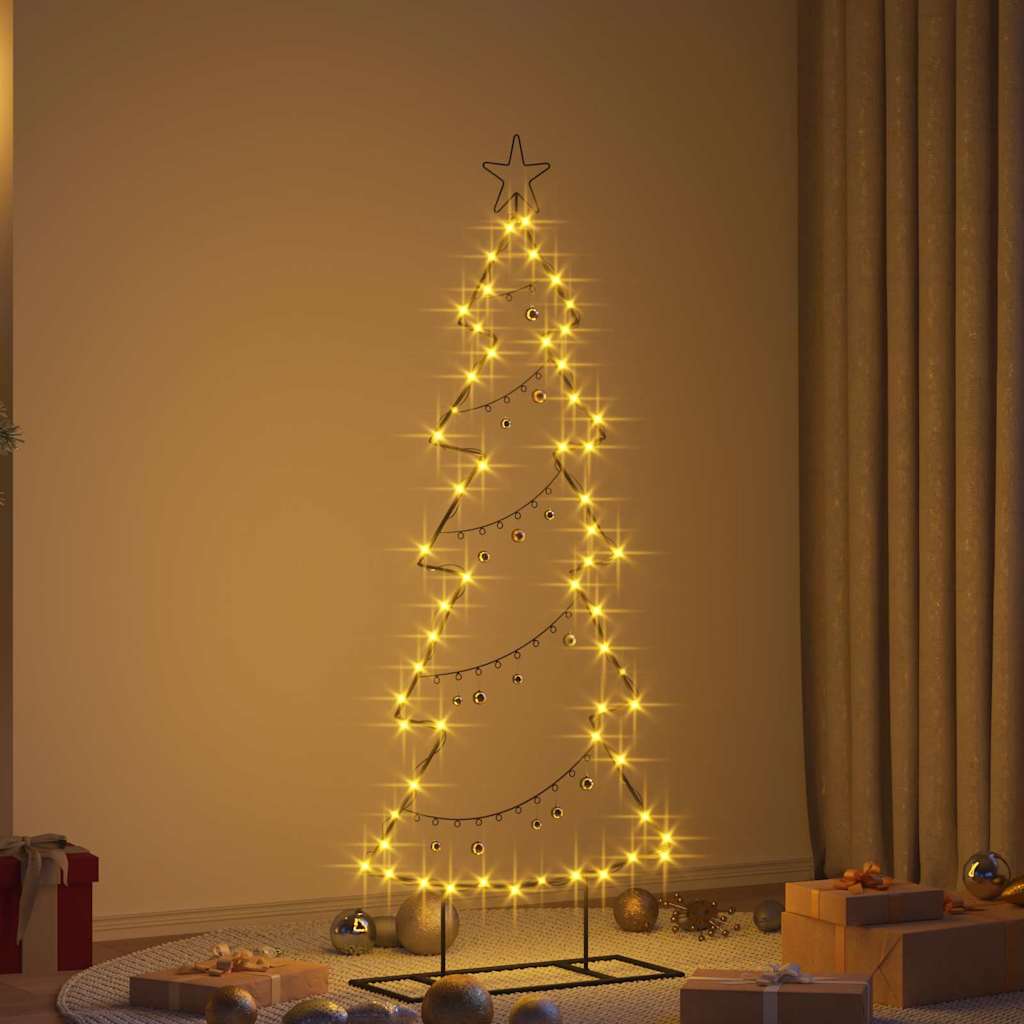 Metal Christmas Tree with Stand Black 150 cm Steel