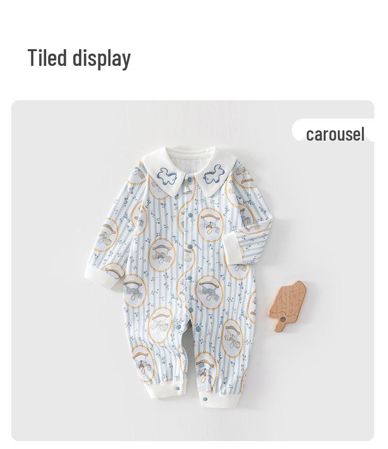 Tagless Unisex Baby Bodysuit Pajamas - Spring & Autumn Style for Outdoor Crawling