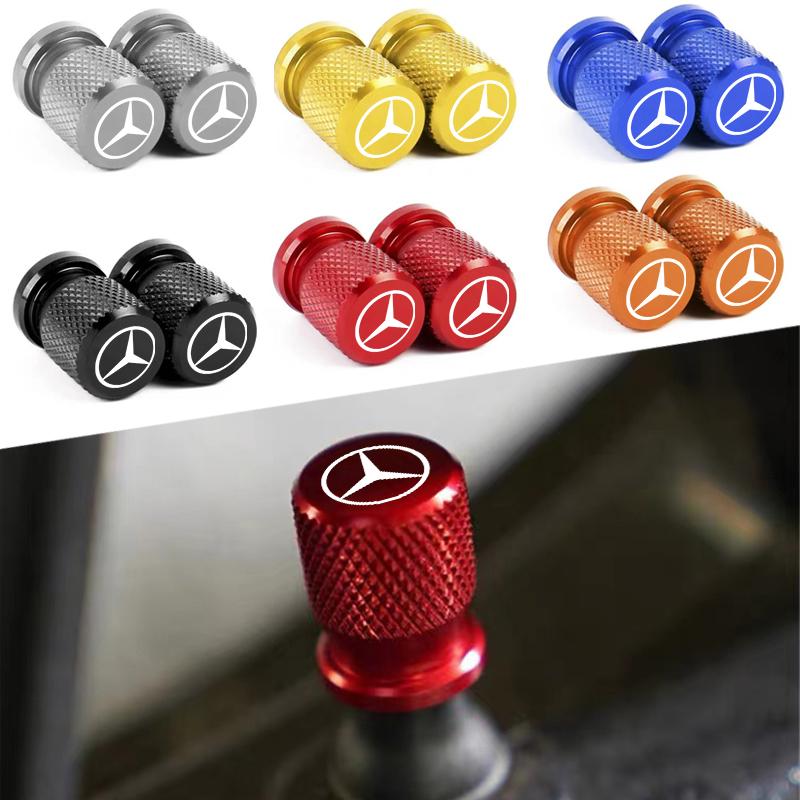 4pcs for Mercedes Benz MB Car Wheel Tire Valve Caps Aluminum Airtight Covers B/C/E/S Class A Class C200L GLC GLK New CLA GLA