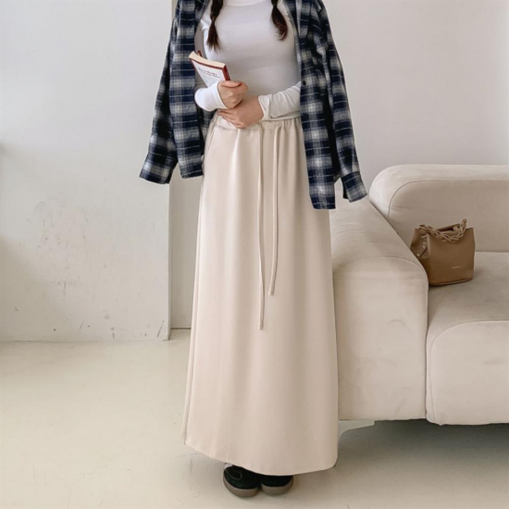 New ArrivAls Open Run Women A Line Long Skirt Autumn seAson Side Slit drAwstring
