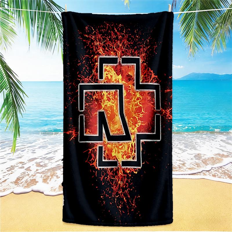 1 Stück Rammstein Musikvideo Teaser Strandtuch, schnell trocknendes saugfähiges Strandtuch, Outdoor-Sport Schwimmen Strandtuch, Weich und bequem Y7302
