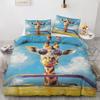 Funny Giraffe Duvet Cover King 3 Piece Colorful Animals Bedding Set, Soft Microfiber Graffiti Quilt Cover Set with Pillowcases