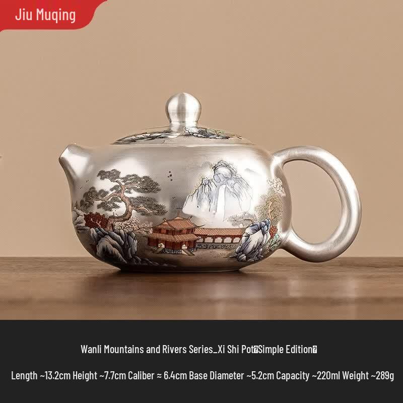 Jiumuqin Gilded Ceramic Xishi Teapot