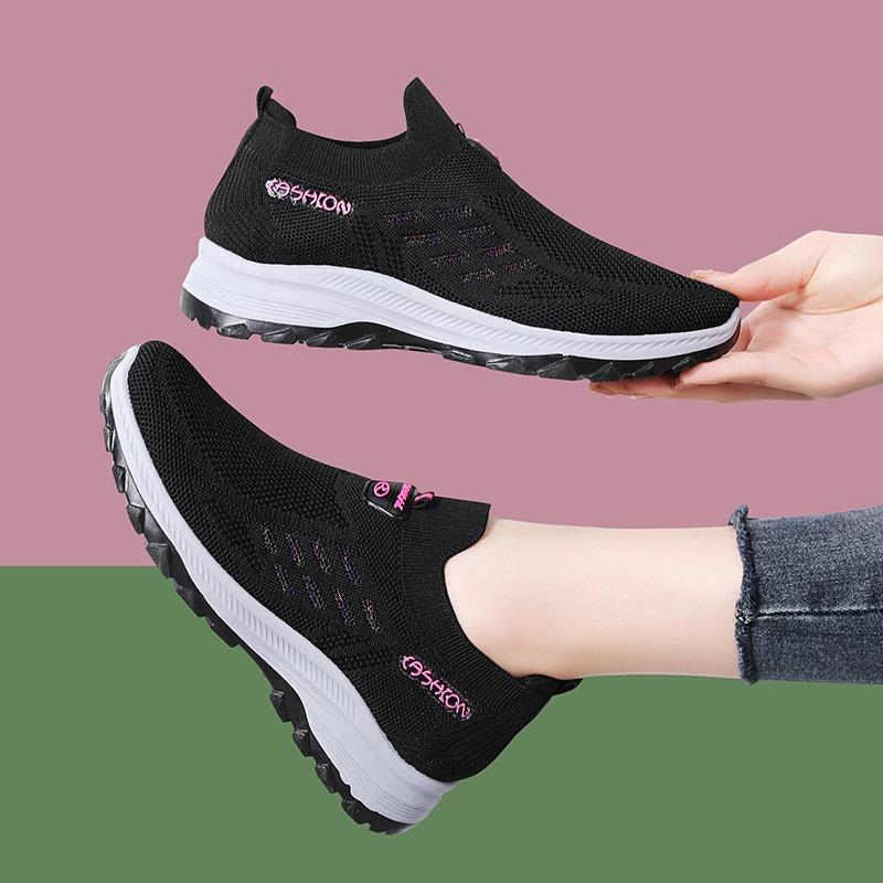 Women's Shoes Spring and Summer Simple and Fashionable Mother Shoes One Pedal Thick Sole Light and Comfortable Rebound Sports Shoes