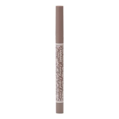 CANMAKE Lasting Liquid Liner 09 Taupe Greige Liquid Eyeliner Brush Washes Off with Warm Water 0.5ml Ultra-fine Quick-drying