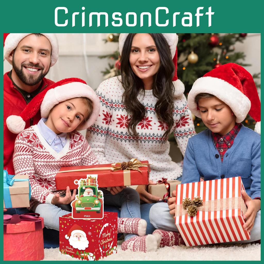 Claus Red Santa Pattern Paper Gift Box Holiday Christmas Atmosphere Prop