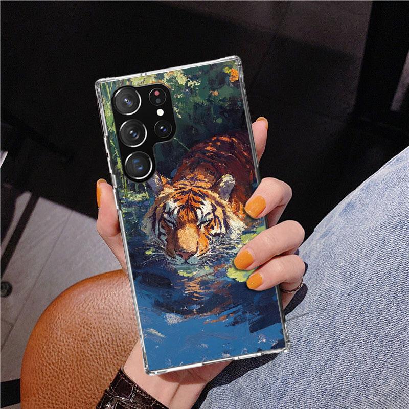 Superior Tiger Pattern Art Phone Case For Samsung Galaxy S24 S25 Edge S26 Ultra S23 S22 S21 Plus S20 FE + Personalized Print Cov
