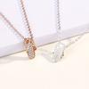 Flip-flop necklace female Korean version niche design full of drill collarbone chain