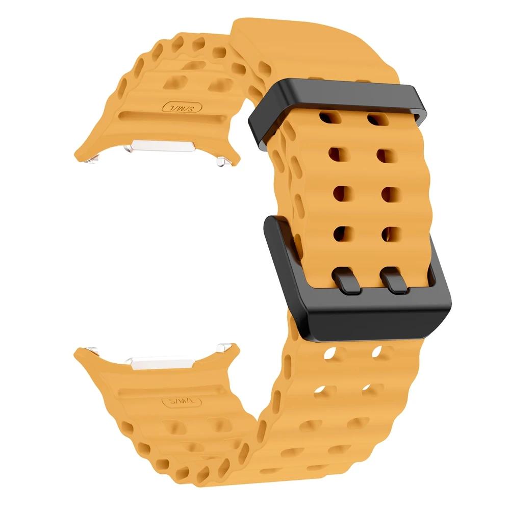 Marine Strap for Samsung Galaxy Watch Ultra for Galaxy Watch Ultra 47mm No Gaps Silicone Sports Bracelet Watchband