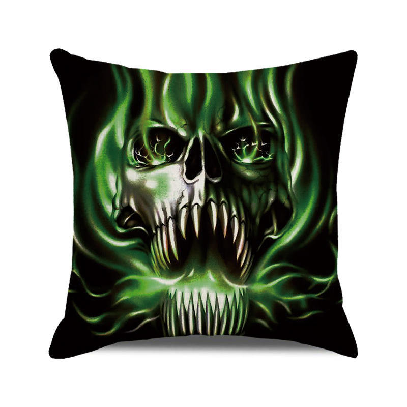 Halloween Trick or Treat Linen Cushion Cover 45x45cm Cartoon Sofa Pillow Case
