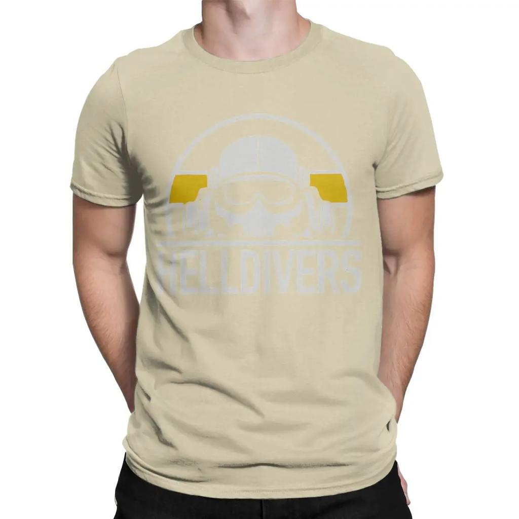Helldivers Dive Harder Game Men T Shirt Leisure Tees Short Sleeve Round Neck T-Shirt Pure Cotton Gift Idea Clothes