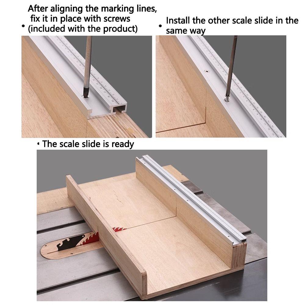 T-Tracks Slot Table Saw Part with Scale Saw Table Tools Woodworking Slide Ruler Measurement Tool