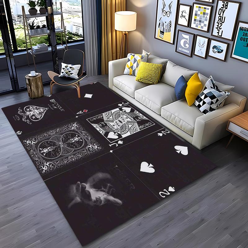

Poker Theme Carpet for Living Room Bedroom Hallway Long Strip Alfombra Anti-slip Soft Area Rug Sofa Doormat Home Decor Tapete HD 40x60cm (16x24in)