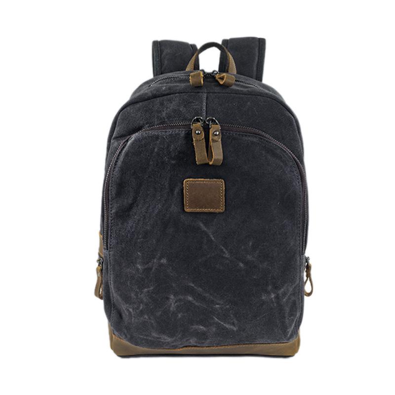 Backpack Men's and Women's Backpacks Outdoor Sports Travel Bag Waxed Canvas Waterproof Travel Computer Bag