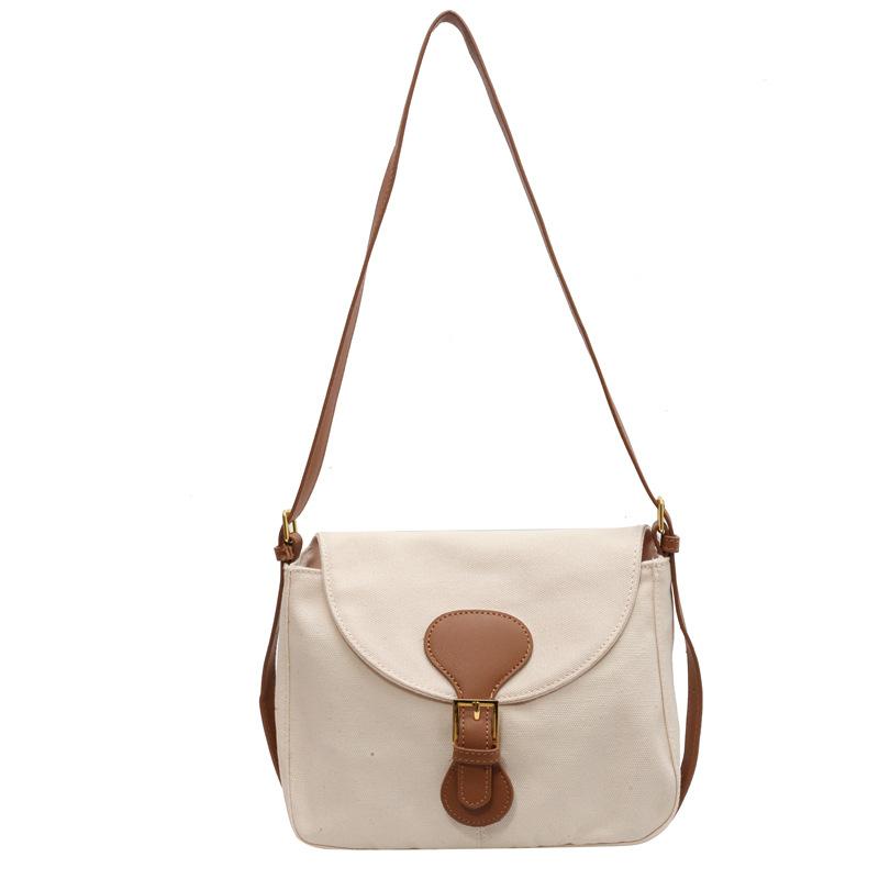 

Literary canvas bag Women s new student shoulder messenger bag Fashion versatile messenger bag белый