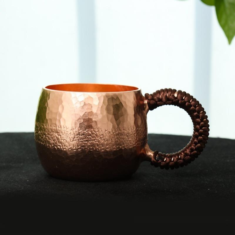 Pure Copper Mug Coffee Powder Dispenser Cups Handcrafted Beer Cup Tumbler Drinkware 200ML Outdoor Travel Cup