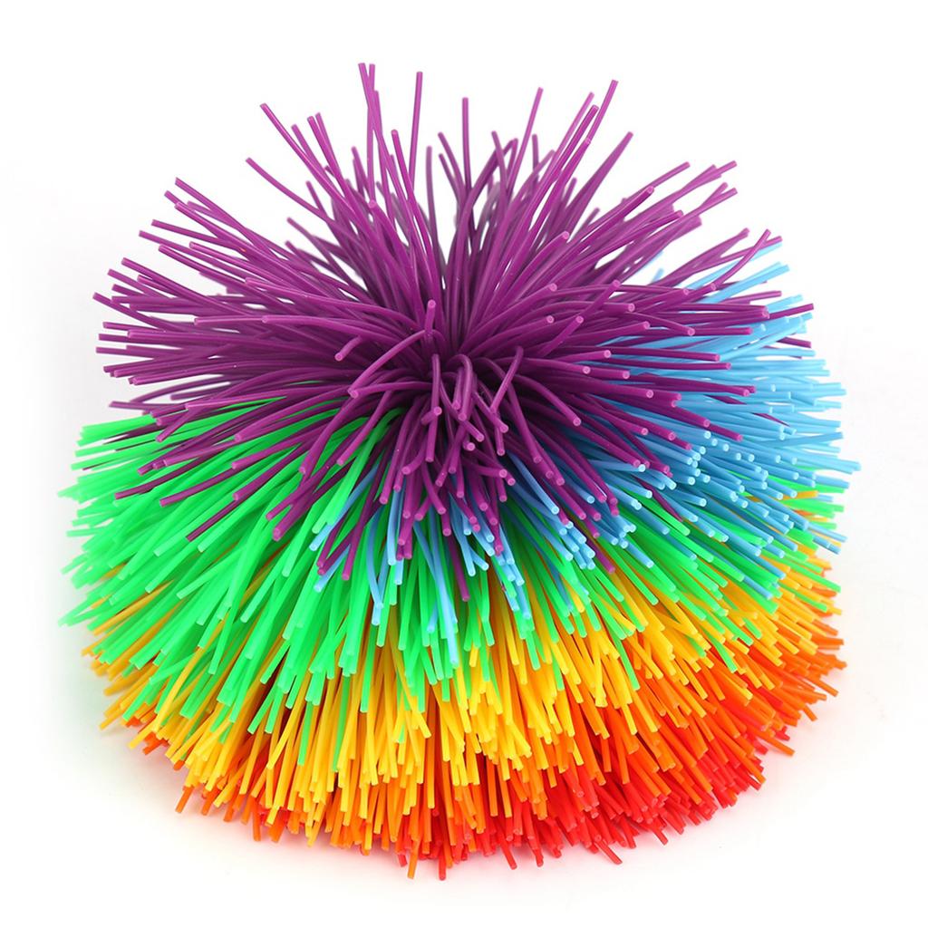 Silicone Construction Stress Relief Rainbow Colorful Sensory Toy Ball Shape