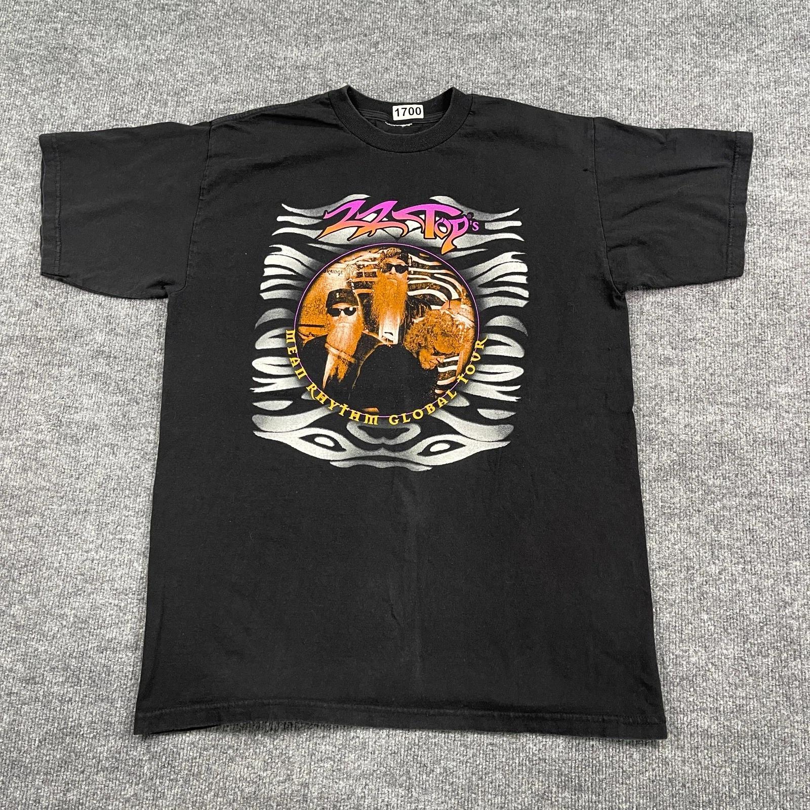

Vintage 1997 ZZ-Top Mean Rhythm Global Tour Shirt Large 22x28 Rock Band S