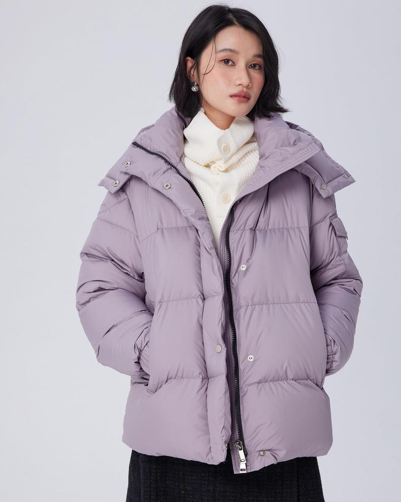 Umo Down Short Cold Loose Plus Sizes Size M Women's Coat, Length, Hooded, Outerwear, Warm, Protection, Lightweight, Waterproof, Fit, Available, Cute,