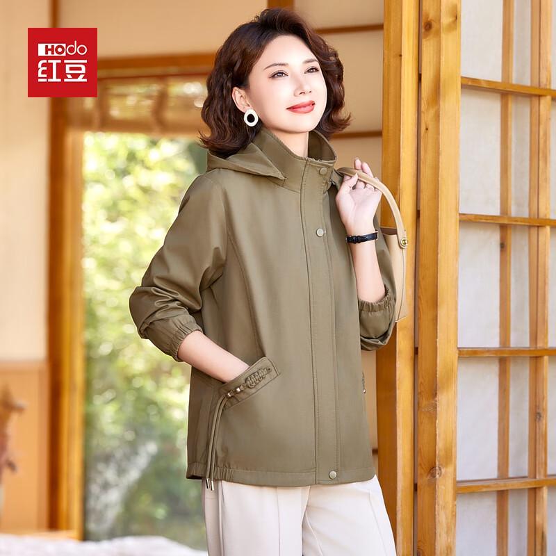 

Женская повседневная куртка с капюшоном цвета красной фасоли 6XL