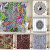 Cortină de duș din material textil indian boem, cortine de baie, boho, mandala, material textil impermeabil, paravan de baie, decor cadă cu 12 cârlige