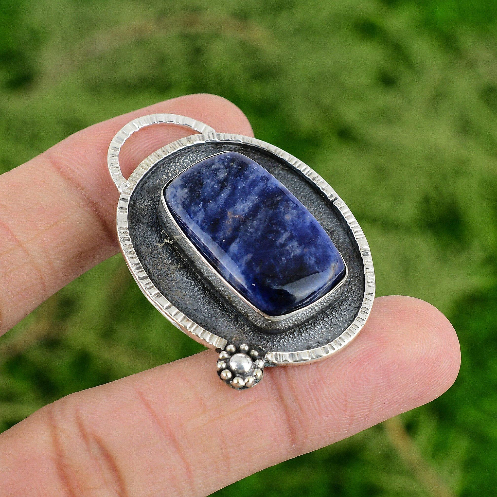 

Daughters Day Deal Sodalite Stone Mother New Pendant Jewelry 925 Sterling Silver