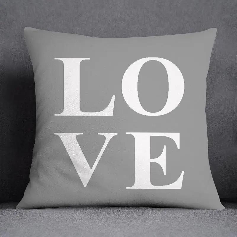Pillowcase Home Office Decor Cushion Cover Grey Low White Floral Pattern