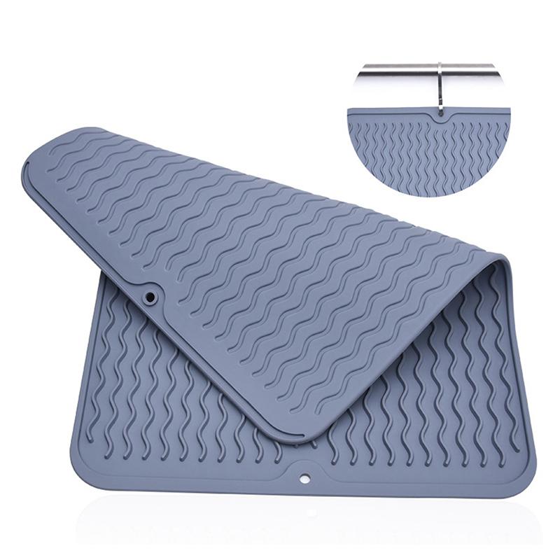 1 pièce pliable séchage isolation thermique caoutchouc souple vaisselle évier tapis table cuisine maison antidérapant séchage vaisselle tapis égouttoir