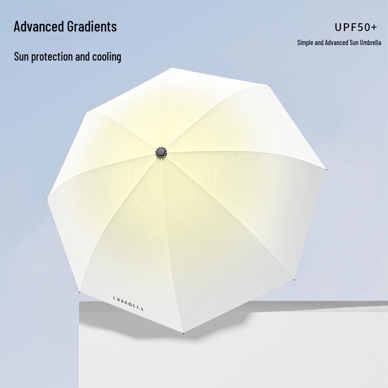 Gradient 8-Rib UV Protection Folding Umbrella - Sun and Rain Ready