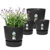 ELHO Set med 2 runda blomkrukor Greenville - Ø14xH13,4 cm och Ø16xH15,3 cm - 7 L - Svart
