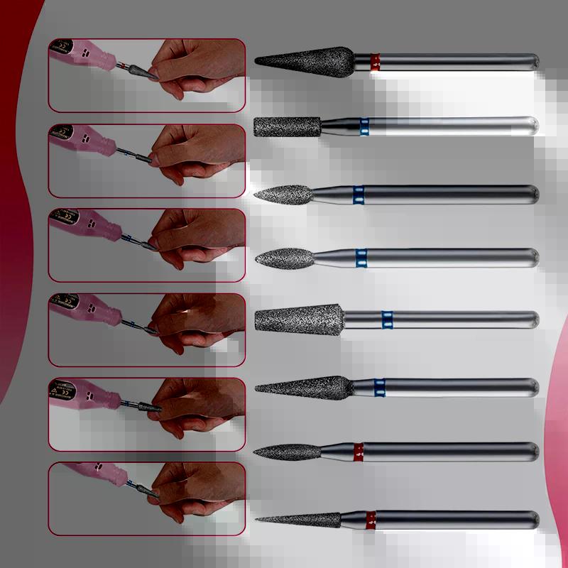 10Pcs Milling Cutter For Manicure Electric Nail Drill Bits Accessory Pedicure Machine Nail File Gel Remover Tool