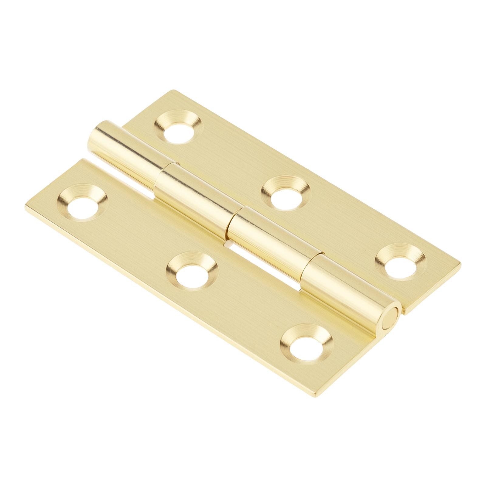 

1.5 Inch Solid Brass Mini Butt Hinges, 8 Pcs with 48 Screws for Jewelry Box / Small Cabinet / Wooden Craft Hardware золотий