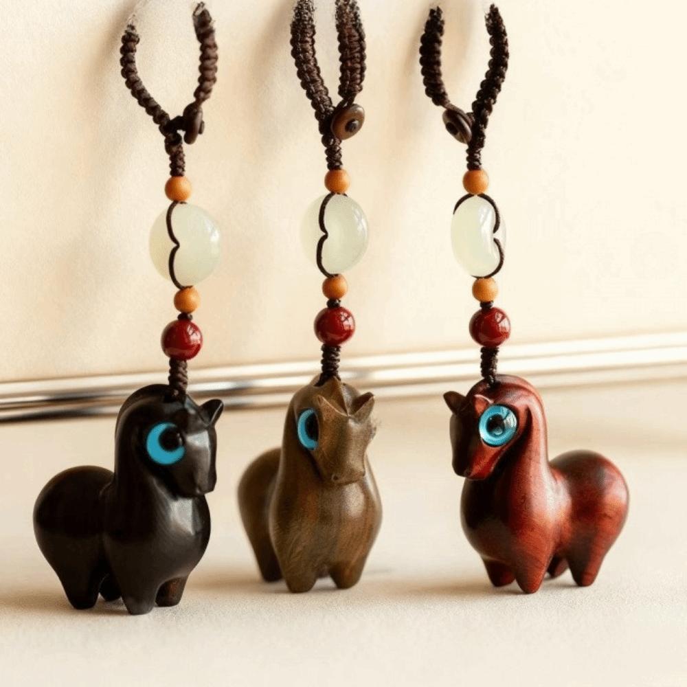 Sternzeichen Taschenanhänger Sandelholz Chinesischer Stil Schlüsselanhänger Niedlich Holz Handykette Autoschlüsselanhänger