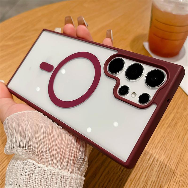 Magnetic For Magsafe Phone Case For Samsung Galaxy S25 S22 Ultra Plus Wireless Charge Cases For Samsung S24 S23 Ultra Plus Cover