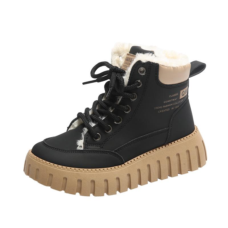 High-Top-Schuhe Damen neu Winter Samt warm vielseitig Student große Baumwollschuhe Muffin Freizeitschuhe Tide