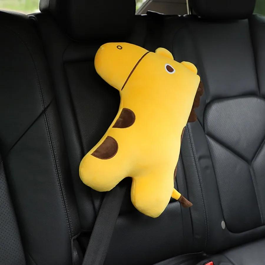 

In The Car with Children Sleeping Accessories Seat Belt Protective Cover Baby Neck and Shoulder Adjuster Pillow жирафовий